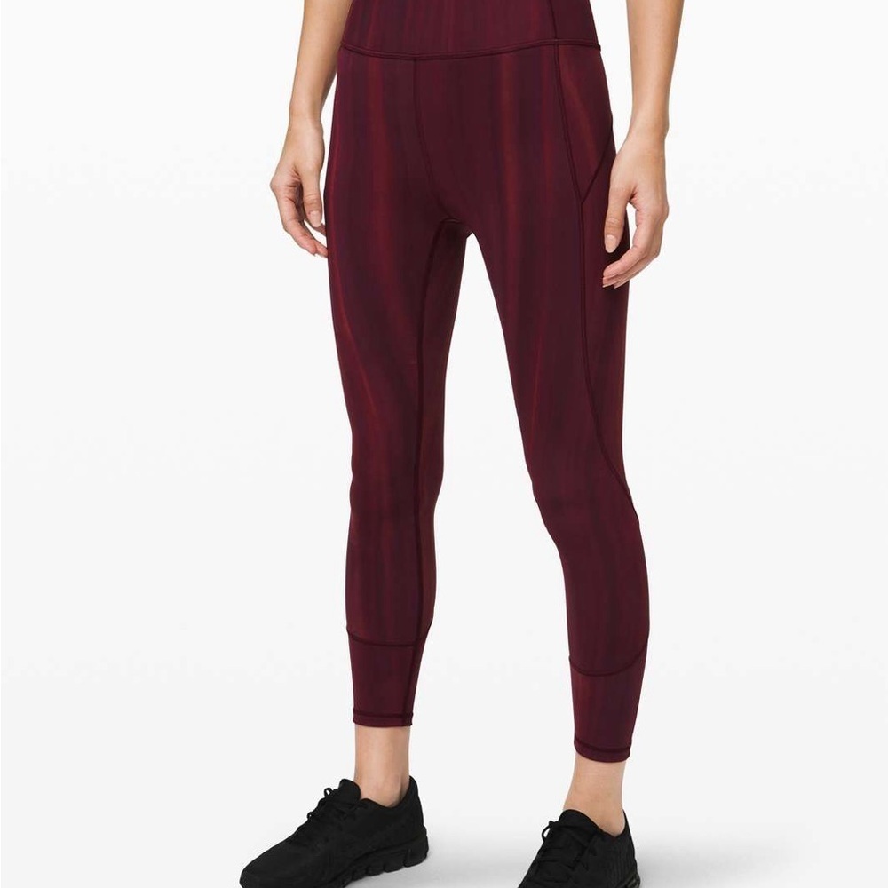 Lululemon In Movement Tight 27” *Everlux Women's Burgundy Leggings